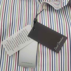David Donahue Striped Men's Dress Shirt